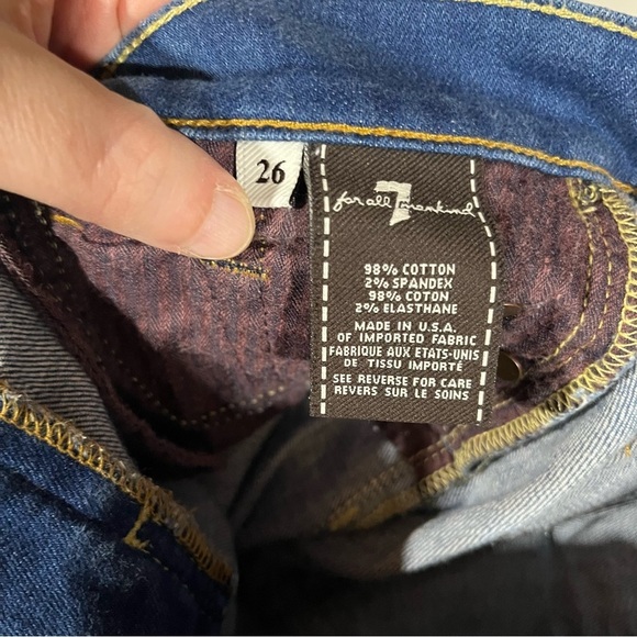 7 FOR ALL MANKIND ~ Lot of Two Pairs Dojo Crop Jeans Medium and Dark Wash - Picture 8 of 16